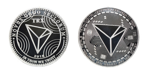 Silver tron isolated on white background