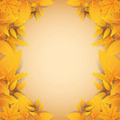 autumn leafs foliage decorative frame