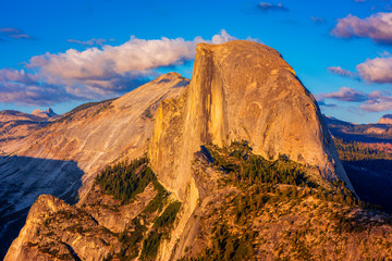 Half Dome at Glacier Point in Yosemite National Park, California, USA around sunset