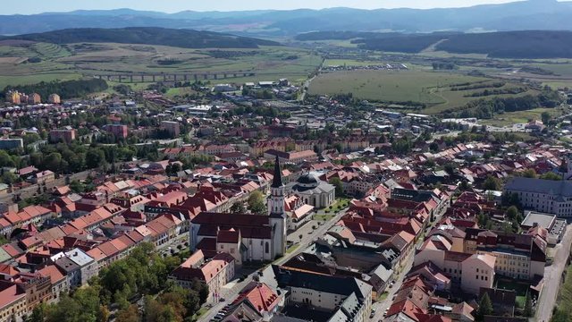 Aerial view of historical town Levoca in Slovakia
