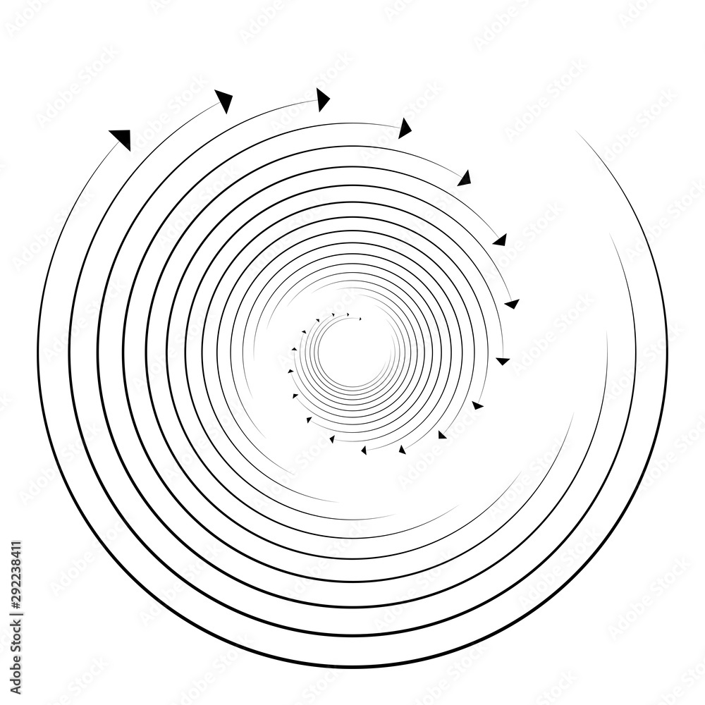Poster plexus, wire-frame radial circles with nodes. geometric spiral for technology, block chain, circuit 