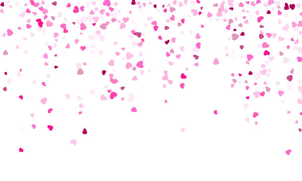 Hearts confetti flying vector background graphic design.
