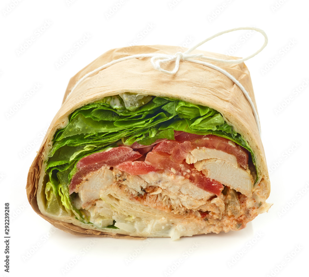 Sticker chicken wrap sandwich