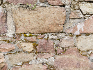 Old stone wall texture, Close up. Light brown color.