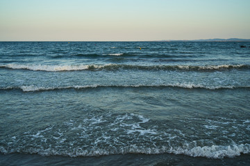 Light evening breeze on the sea.