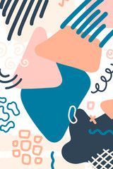 Abstract shape template in terrazzo trendy style. Creative design for brochure, book cover, social media, marketing, banner and flyer. Geometric minimal concept. Vector