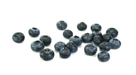 Sweet blueberries isolated on white .