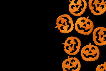 Halloween pumpkin. Autumn spooky orange decoration isolated on b