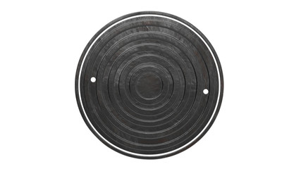 Manhole metal urban, old retro style. 3D rendering