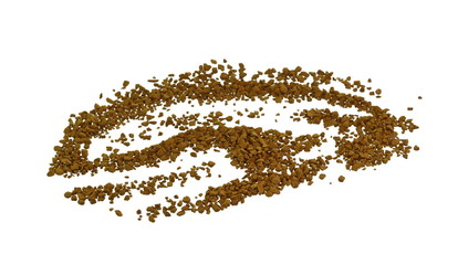 Instant Coffee powder isolated on white background. Coffee background.