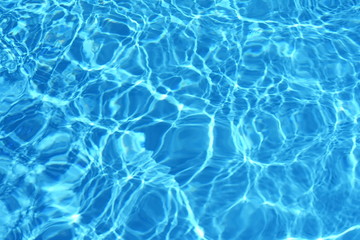 Surface of blue swimming pool,background of water in swimming pool. Water background blue.