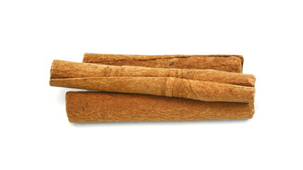 Cinnamon sticks isolated on white background with shadow. Spice Cinnamon sticks.