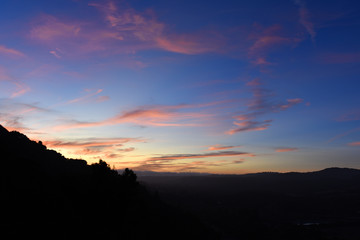 sunset in the mountains