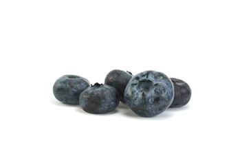 Sweet blueberries isolated on white .