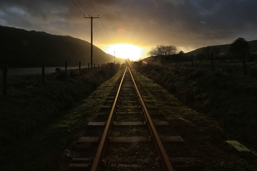 Fototapeta na wymiar Old railway track, County Donegal, Ireland