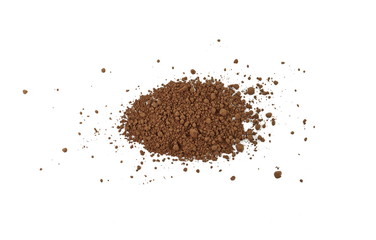 Instant Coffee powder isolated on white background. Coffee background.