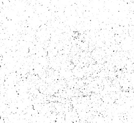 Drop ink splashes texture background. Dirty grainy stamp. Black and white spray texture. Overlay illustration over any design to create grunge vintage effect and depth. Vector illustration 