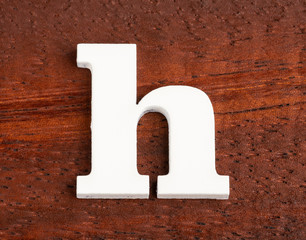 Lowercase letter h - Piece in wood