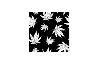 Vector white cannabis leave seamless pattern