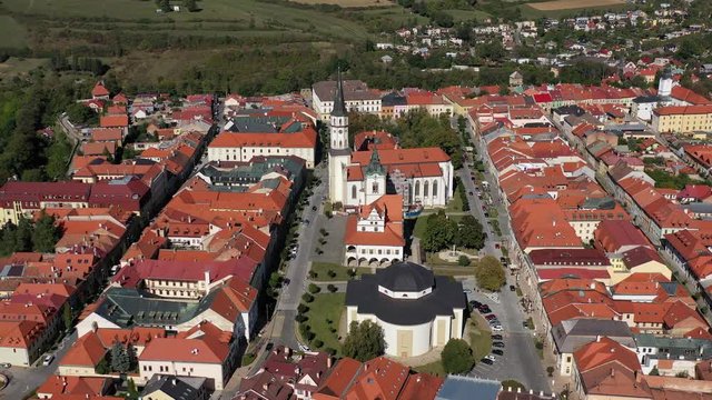 Aerial view of historical town Levoca in Slovakia