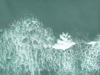 Abstract texture of water with waves. Top view of turquoise water as a background, Ocean