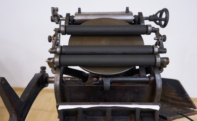 an old letterpress machine in good working condition