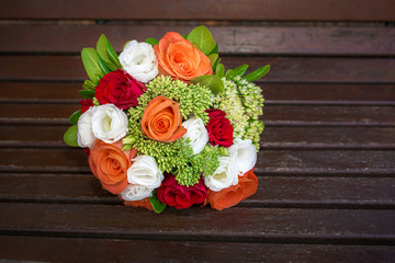 Wedding flowers bridal bouquet in closeup, selective focus