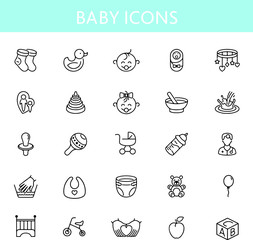 Baby set cute icons 