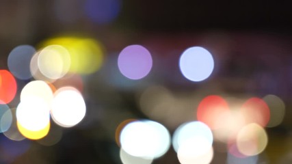 Out of focus NY city cars lights bright shiny