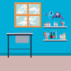 Obraz premium beauty salon workplace scene icon