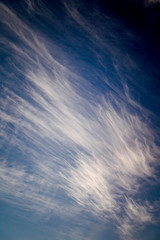 Beautiful multiple scattered blue clouds vertical image