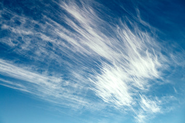 Beautiful multiple scattered blue clouds horizontal image religion and progress concept