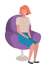 young woman seated in salon chair