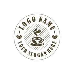 Coffee logo design vector template. Coffee label, Badge, Emblem. Illustration