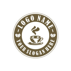 Coffee logo design vector template. Coffee label, Badge, Emblem. Illustration