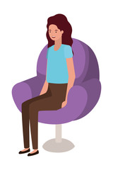 Obraz premium young woman seated in salon chair