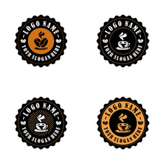 Coffee logo design vector template. Coffee label, Badge, Emblem. Illustration