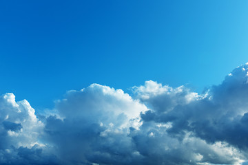 large bright blue cumulus clouds