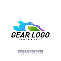 Gear logo Design Vector Template. Mechanic Icon Symbol. Colorful Icon