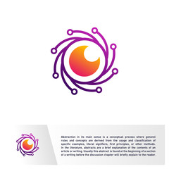 Connected Eye Logo design vector template. Technology Spiral Vision, Vortex, Circle. Colorful Icon