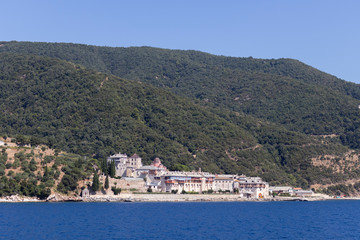 Fototapeta na wymiar Xenophontos monastery at Mount Athos, Greece