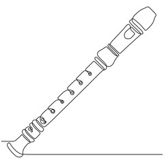 one continuous line drawing Recorders instrument vector illustration minimalist design single line art © ngupakarti
