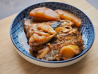Korean food Stewed Cutlassfish soy sauce
