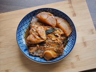 Korean food Stewed Cutlassfish soy sauce