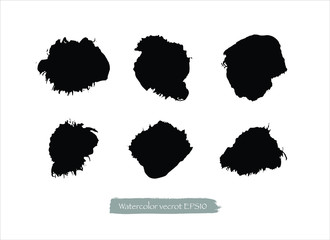 vector brush stroke color set black.creative graffiti illustration image.