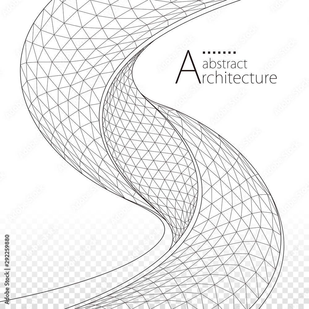 Poster 3d illustration architecture modern urban geometric perspective abstract background design.
