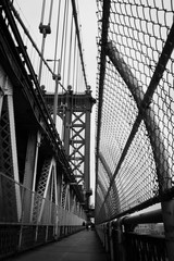 Angle of Manhattan Bridge from Pedestrian Walkway