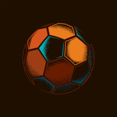 Obraz premium Original vector illustration of a soccer ball in vintage style. Creative design element