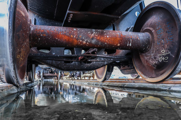 wheels of old train