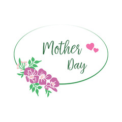Card mother day, with art of beautiful purple floral frame. Vector